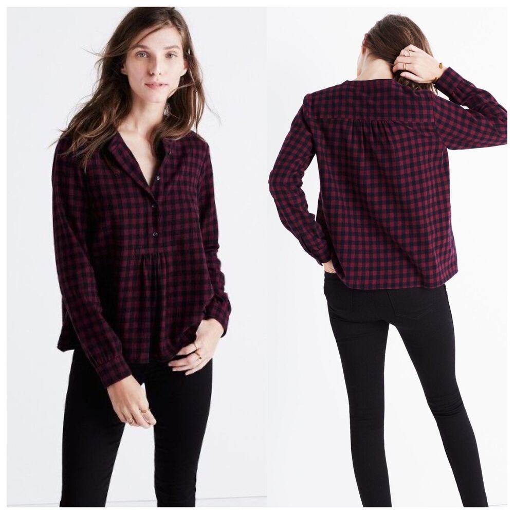NWT Madewell Flannel Gingham Check Top